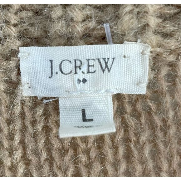 J.Crew Womens Pullover Sweater Brown Long Sleeve Shawl Collar Oversize Knit L - Picture 6 of 7